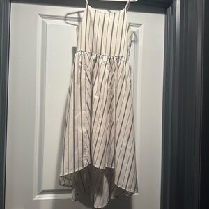 Joyfolie White and Black Striped Kids Dress